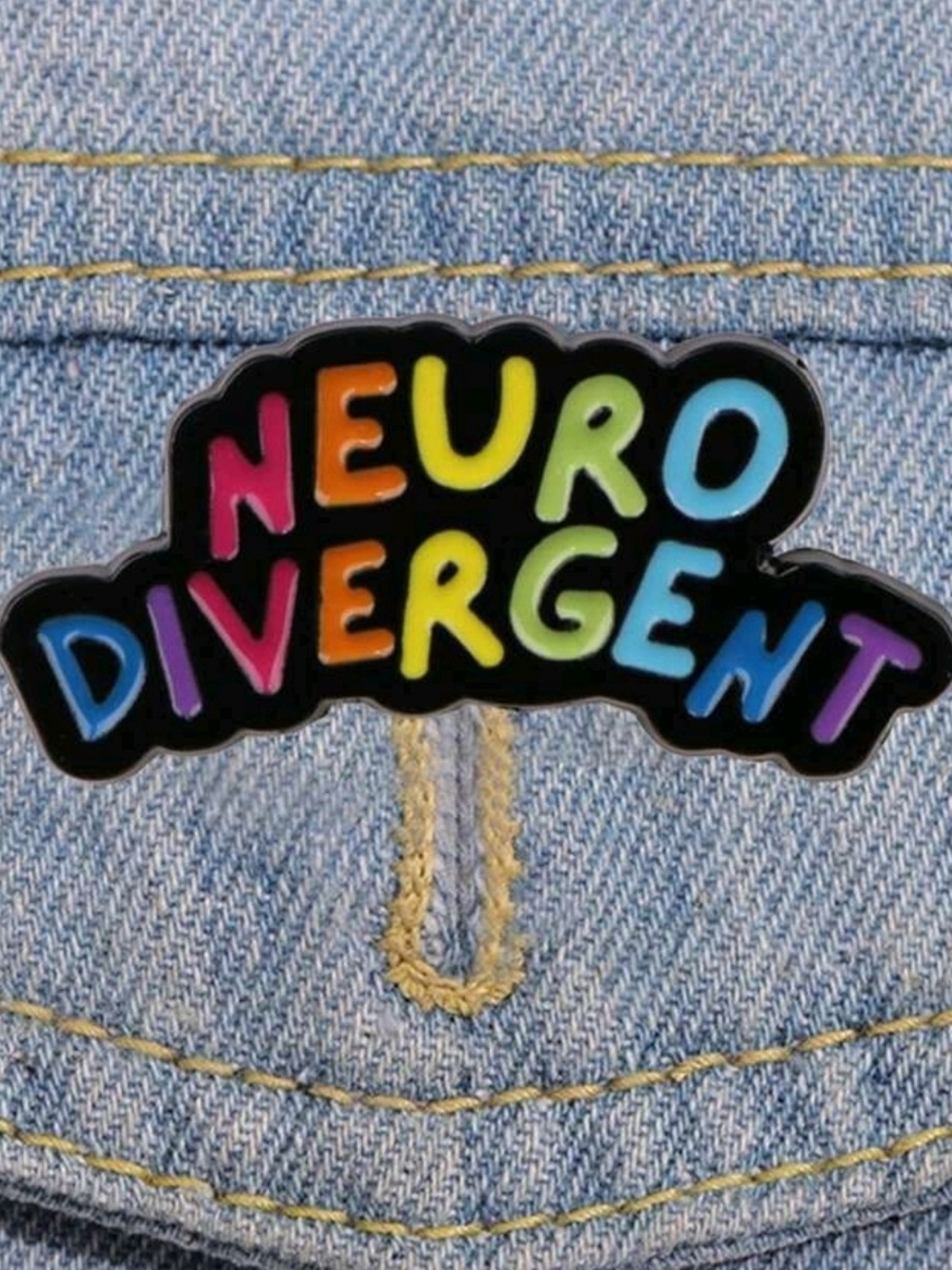Neurodivergent Enamel Pin – Multicolor Pride Design